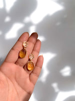 Citrine Beetle Earrings