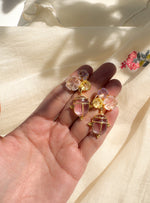 Amethyst Beetle Floral Bouquet Earrings