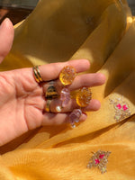 Lemon Citrine & Bird Earrings