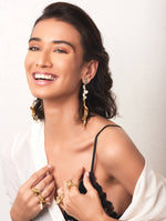 pearl & gold leaf earrings studio metallurgy