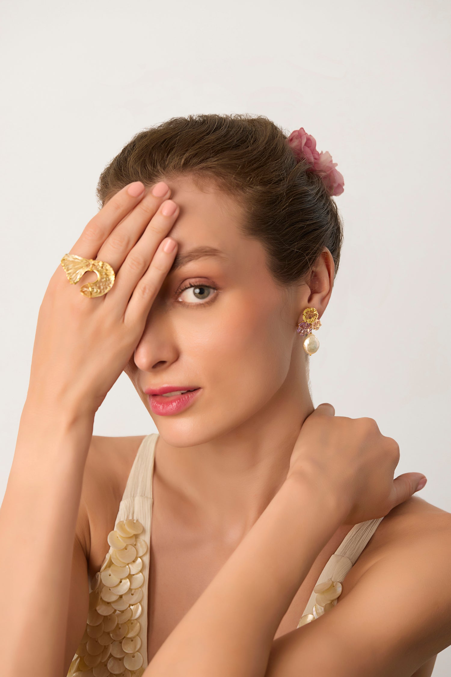 Crystal Quartz Fish Ring