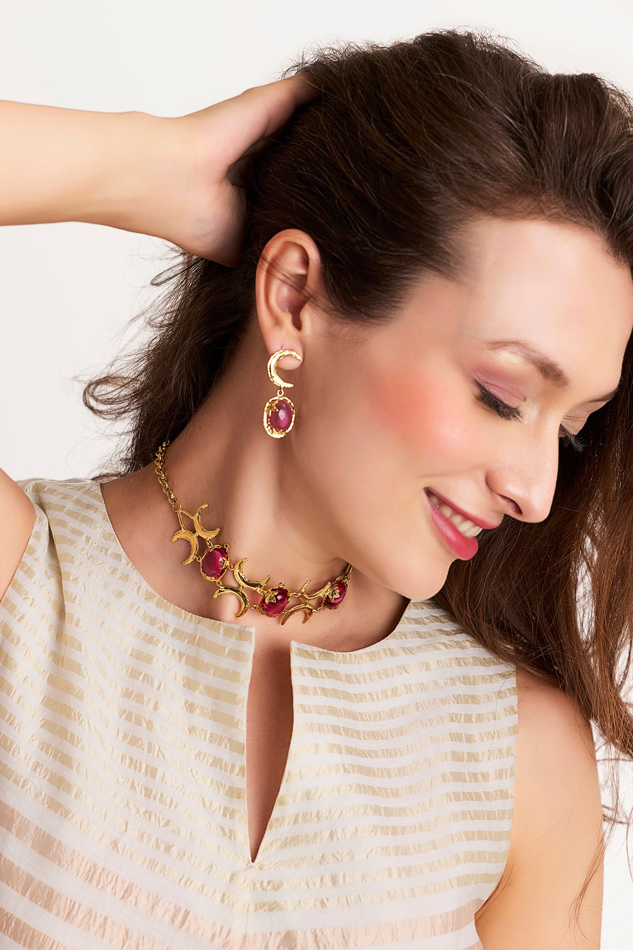 Ruby Moon Earrings