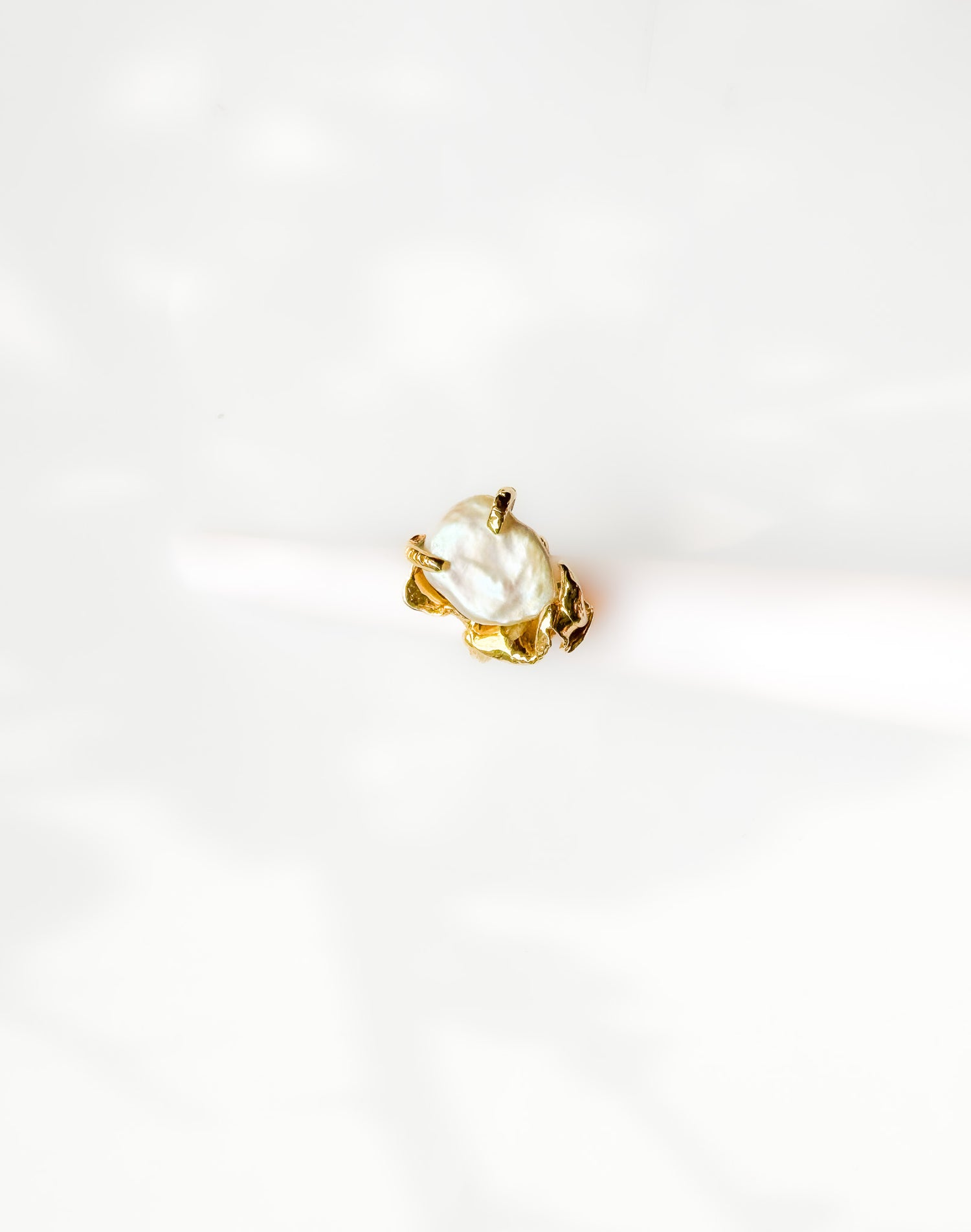 Brass & Baroque Pearl Inlay Ring // 07