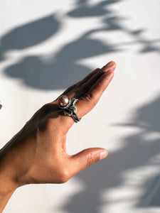 Sterling Silver Oyster Pearl Ring