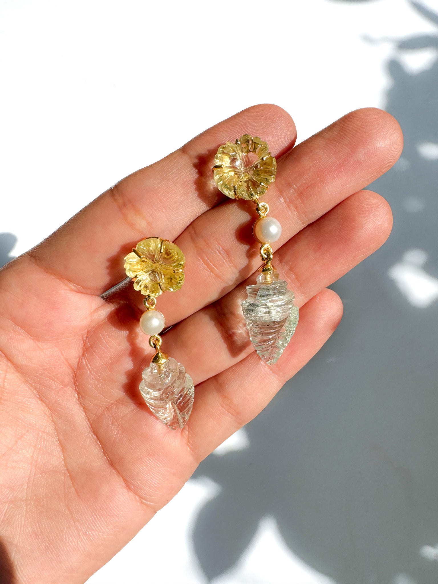 Topaz & Green Amethyst Earrings